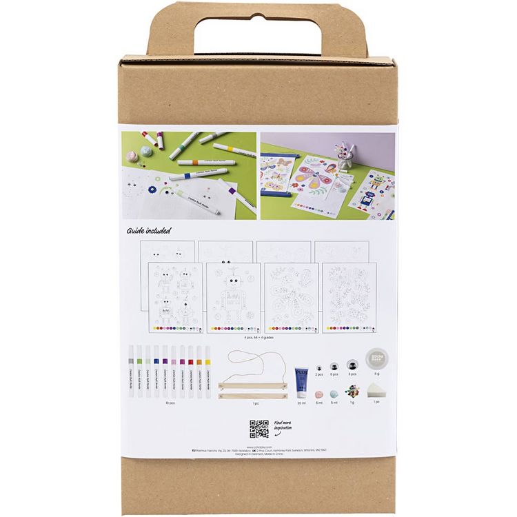 Produktbild: Creativ Company Kreativ Set Ausmalen, Schmetterlinge und Roboter, Fr&ouml;hliche Farben