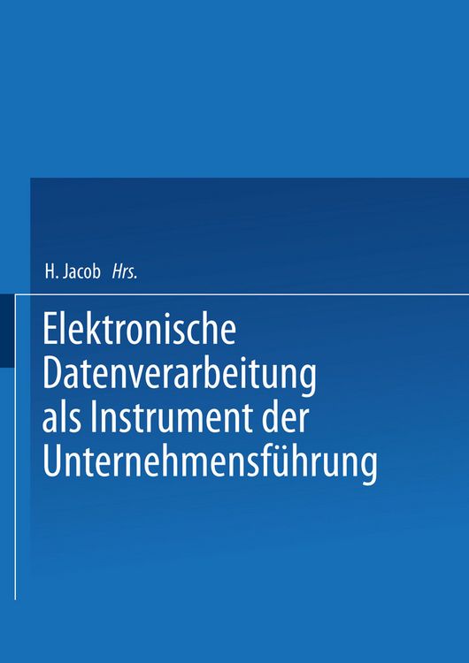 Produktbild: Elektronische Datenverarbeitung als Instrument der Unternehmensf&uuml;hrung