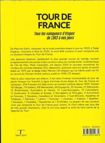 Produktbild: Tour de France : tous les vainqueurs d'&eacute;tapes de 1903 &agrave; nos jours