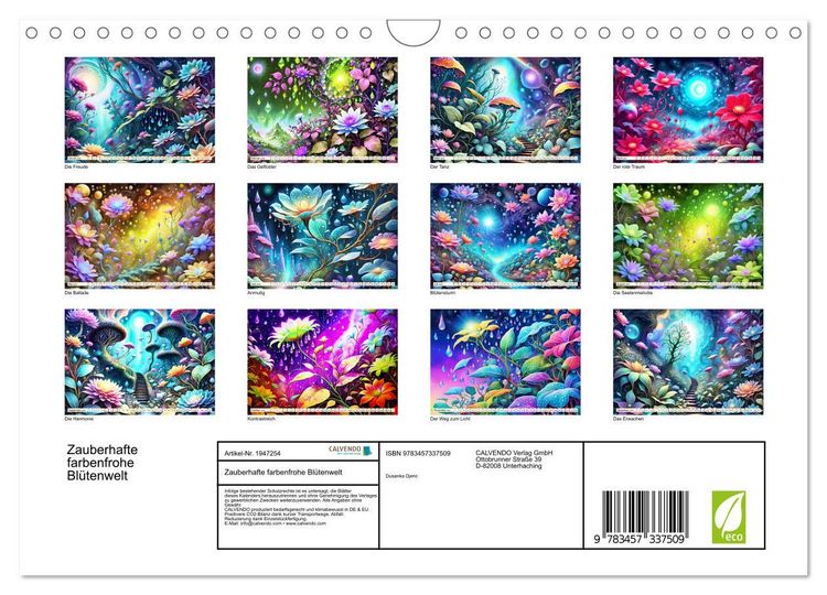 Produktbild: Zauberhafte farbenfrohe Bl&uuml;tenwelt (Wandkalender 2026 DIN A4 quer), CALVENDO Monatskalender