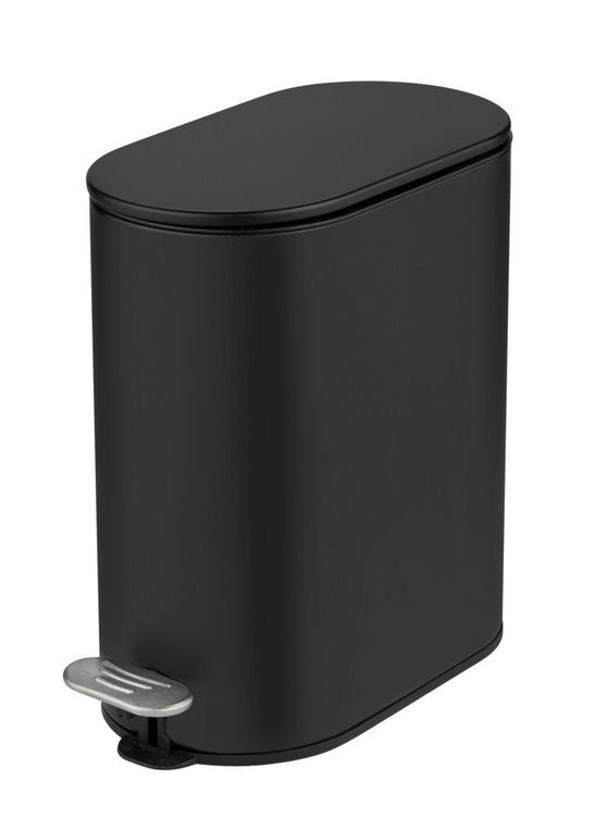 Produktbild: Kosmetikeimer Mod. Collungo, 5L, schwarz, Metall, 14x28,5x29,5 cm, easy-close Absenkautomatik
