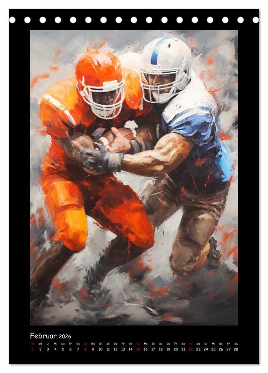 Produktbild: American Football. Paintings (Tischkalender 2026 DIN A5 hoch), CALVENDO Monatskalender
