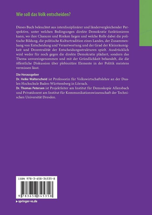 Produktbild: Wie soll das Volk entscheiden?