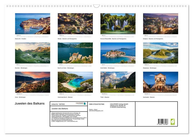 Produktbild: Juwelen des Balkans (Wandkalender 2026 DIN A2 quer), CALVENDO Monatskalender