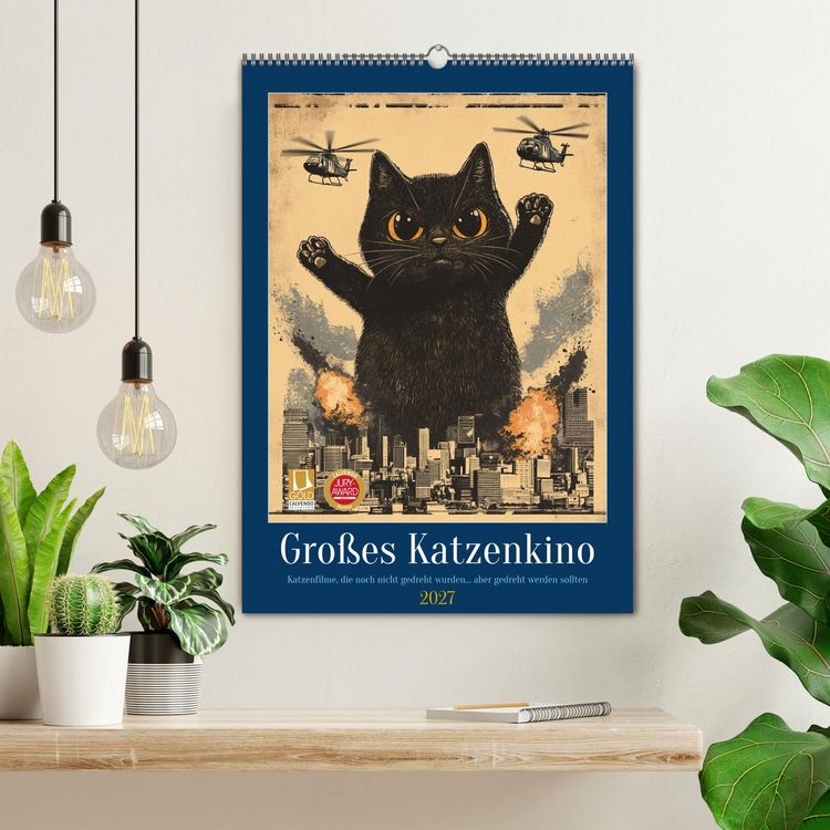 Produktbild: Gro&szlig;es Katzenkino (Wandkalender 2027 DIN A2 hoch), CALVENDO Monatskalender