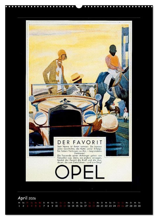 Produktbild: Historische Automobilplakate (Wandkalender 2026 DIN A2 hoch), CALVENDO Monatskalender