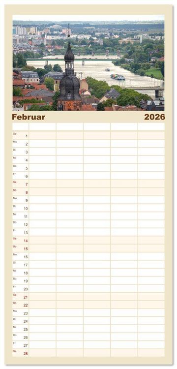 Produktbild: Familienplaner 2026 - Heidelberg im Fokus mit 5 Spalten (Wandkalender, 21 x 45 cm) CALVENDO