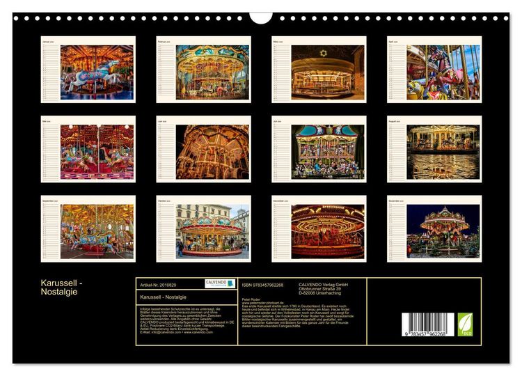 Produktbild: Karussell - Nostalgie (Wandkalender 2026 DIN A3 quer), CALVENDO Monatskalender