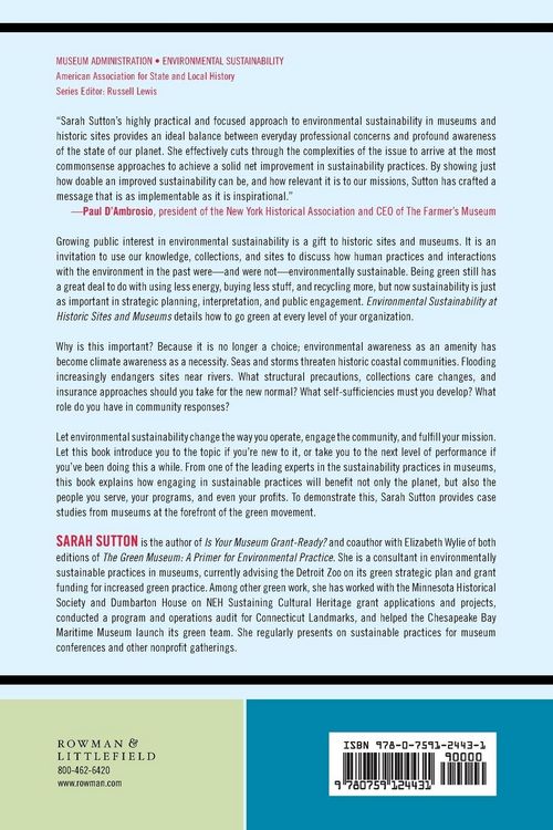 Produktbild: Environmental Sustainability at Historic Sites and Museums