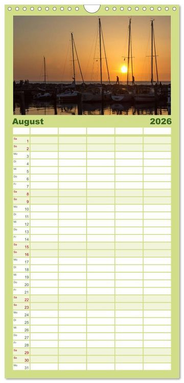 Produktbild: Familienplaner 2026 - Ostsee Sehnsucht mit 5 Spalten (Wandkalender, 21 x 45 cm) CALVENDO