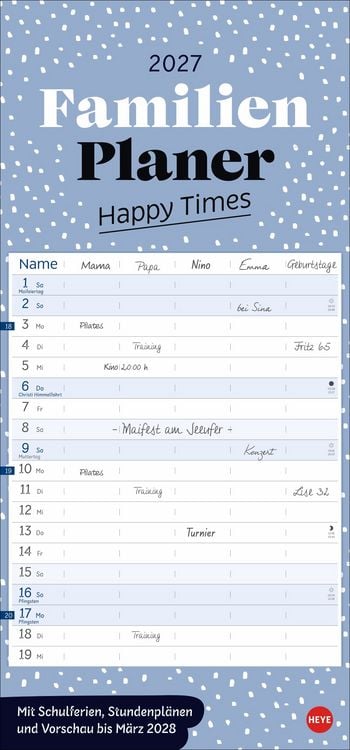 Produktbild: Deko-Familienplaner Happy Times 2027