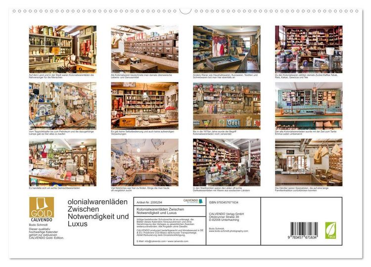 Produktbild: Kolonialwarenl&auml;den Zwischen Notwendigkeit und Luxus (hochwertiger Premium Wandkalender 2026 DIN A2 quer), Kunstdruck in Hochglanz