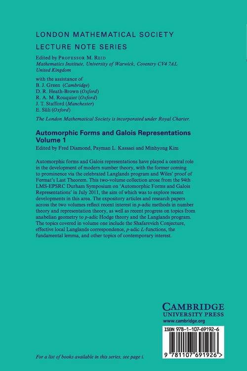 Produktbild: Automorphic Forms and Galois Representations