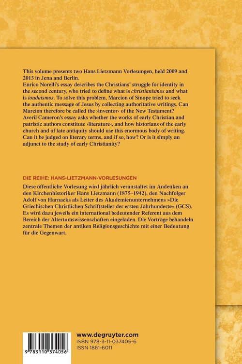 Produktbild: Markion und der biblische Kanon / Christian Literature and Christian History