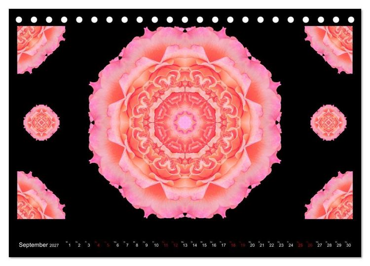 Produktbild: ROSEN MANDALAS (Tischkalender 2027 DIN A5 quer), CALVENDO Monatskalender