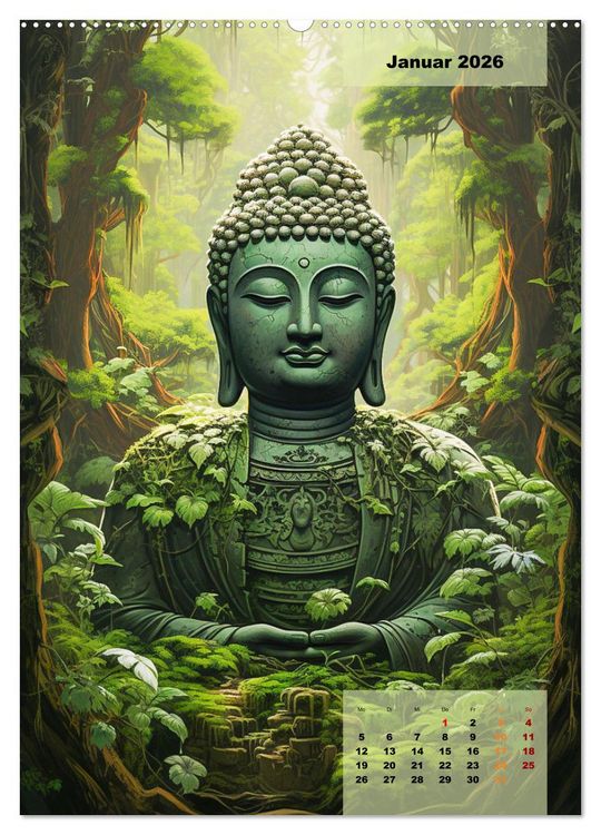 Produktbild: Jade Buddha - Finde die innere Mitte (hochwertiger Premium Wandkalender 2026 DIN A2 hoch), Kunstdruck in Hochglanz