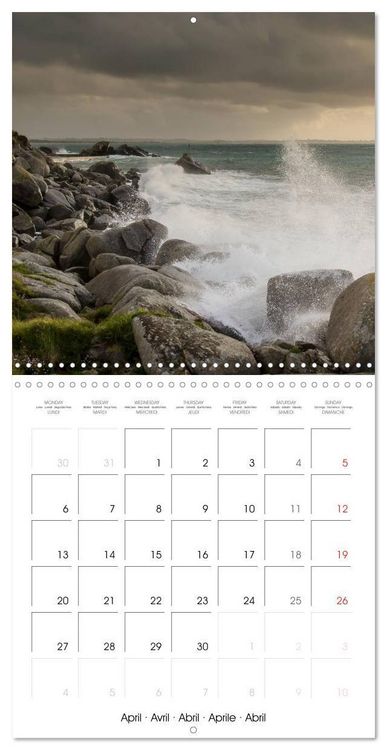 Produktbild: Bretagne Paysages c&ocirc;tiers (Calendrier mural carr&eacute; 2026 30x30 cm) Calendrier double avec une page pour vos prises de notes