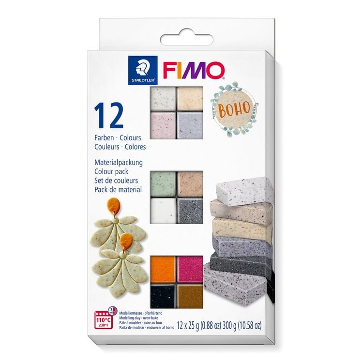 Produktbild: STAEDTLER FIMO® effect Colour pack 8013, FIMO effect Boho Colours, 12 Halbblöcken á 25 g, 8013 C12-5