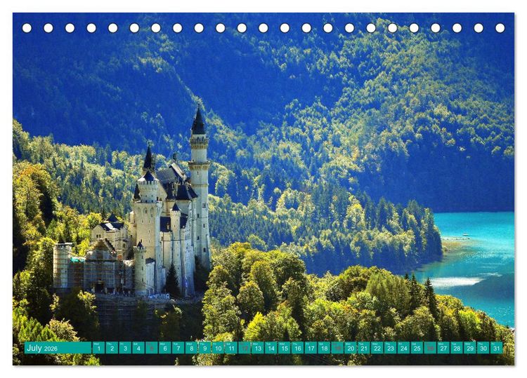 Produktbild: Romantic Places In Bavaria (Desk Calendar 2026 DIN A5 landscape), CALVENDO 12 Month DeskCalendar