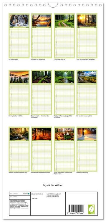 Produktbild: Familienplaner 2026 - Mystik der W&auml;lder mit 5 Spalten (Wandkalender, 21 x 45 cm) CALVENDO
