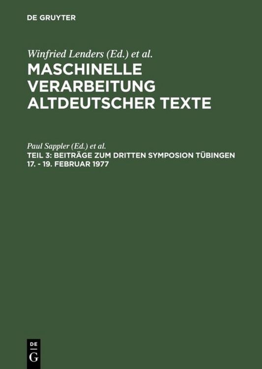 Produktbild: Beitr&auml;ge zum dritten Symposion T&uuml;bingen 17. - 19. Februar 1977