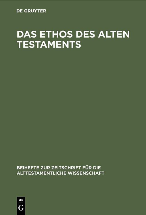 Produktbild: Das Ethos des Alten Testaments