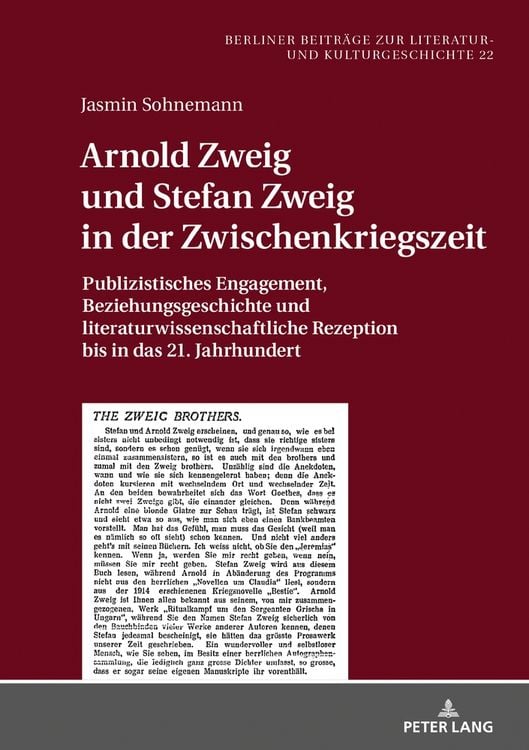 Produktbild: Arnold Zweig und Stefan Zweig in der Zwischenkriegszeit