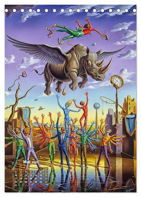Produktbild: Dali und Magritte: zwei surreale Wirklichkeiten (Tischkalender 2027 DIN A5 hoch), CALVENDO Monatskalender