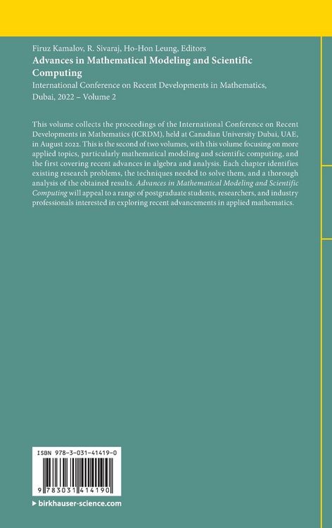 Produktbild: Advances in Mathematical Modeling and Scientific Computing