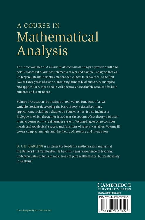 Produktbild: A Course in Mathematical Analysis