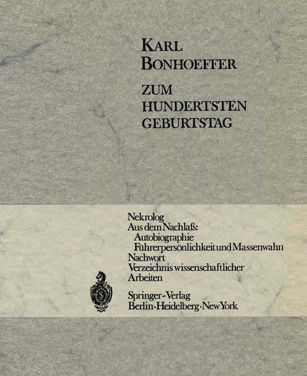 Produktbild: Karl Bonhoeffer