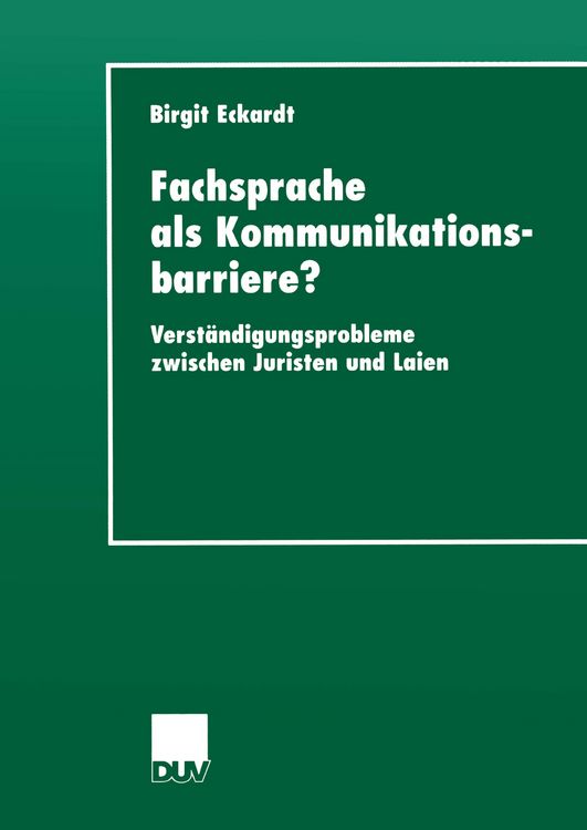 Produktbild: Fachsprache als Kommunikationsbarriere?