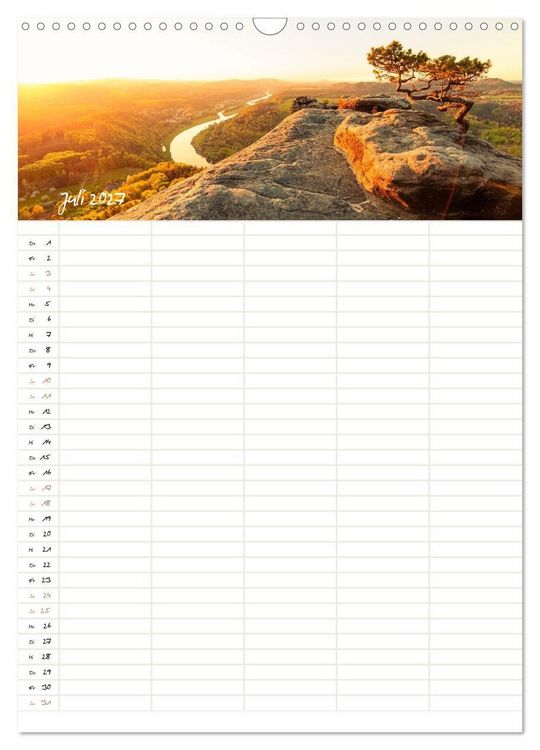 Produktbild: Familienkalender - Wandern im Elbsandsteingebirge (Wandkalender 2027 DIN A3 hoch), CALVENDO Monatskalender