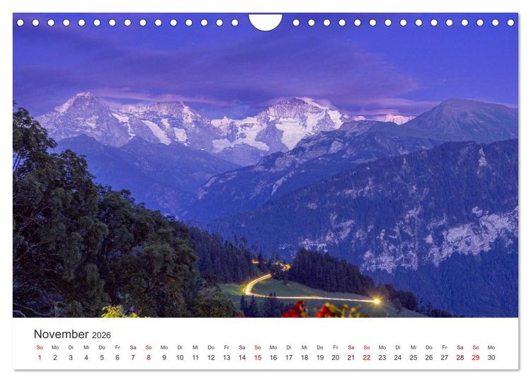 Produktbild: Berner Oberland - Bergwelten (Wandkalender 2026 DIN A4 quer), CALVENDO Monatskalender