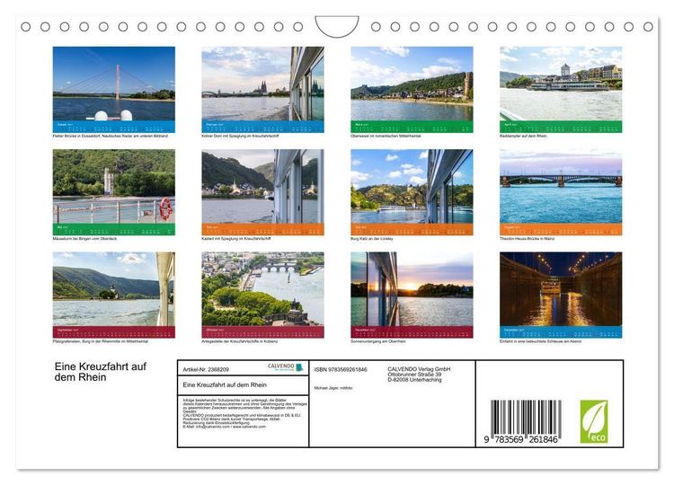 Produktbild: Eine Kreuzfahrt auf dem Rhein (Wandkalender 2027 DIN A4 quer), CALVENDO Monatskalender