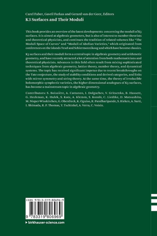 Produktbild: K3 Surfaces and Their Moduli