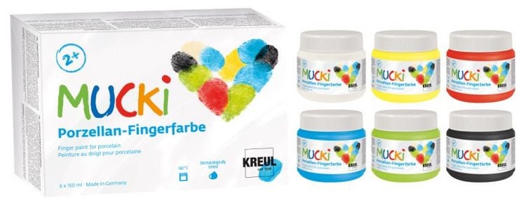 Produktbild: MUCKI Porzellan Fingerfarbe 6 x 150 ml