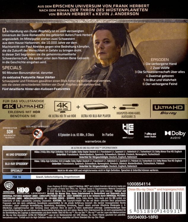 Produktbild: Dune: Prophecy - Staffel 1 (3x 4K Ultra HD) (+ 3x Blu-ray)
