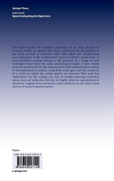 Produktbild: Optical Cooling Using the Dipole Force
