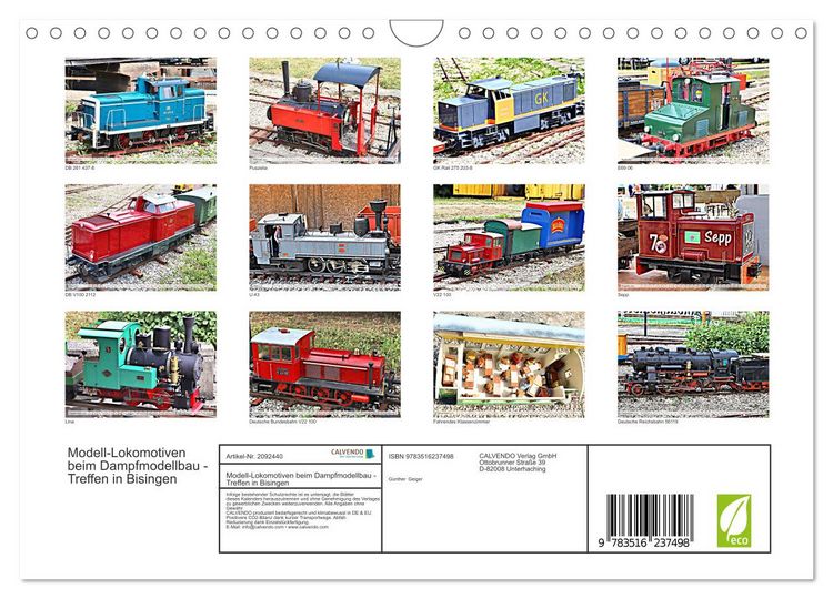 Produktbild: Modell-Lokomotiven beim Dampfmodellbau - Treffen in Bisingen (Wandkalender 2026 DIN A4 quer), CALVENDO Monatskalender
