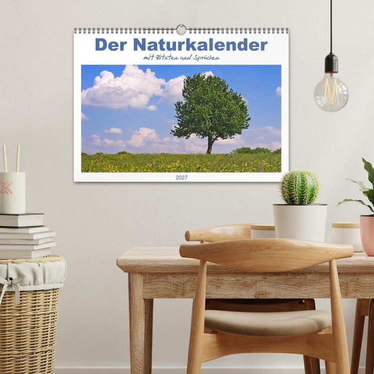 Produktbild: Der Naturkalender mit Zitaten und Spr&uuml;chen (Wandkalender 2027 DIN A3 quer), CALVENDO Monatskalender