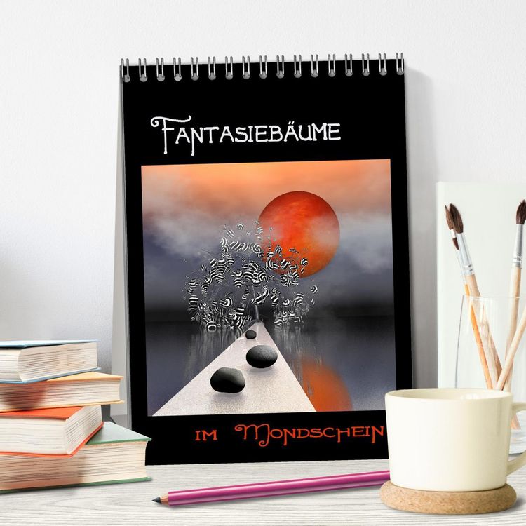 Produktbild: Fantasieb&auml;ume im Mondschein (Tischkalender 2026 DIN A5 hoch), CALVENDO Monatskalender