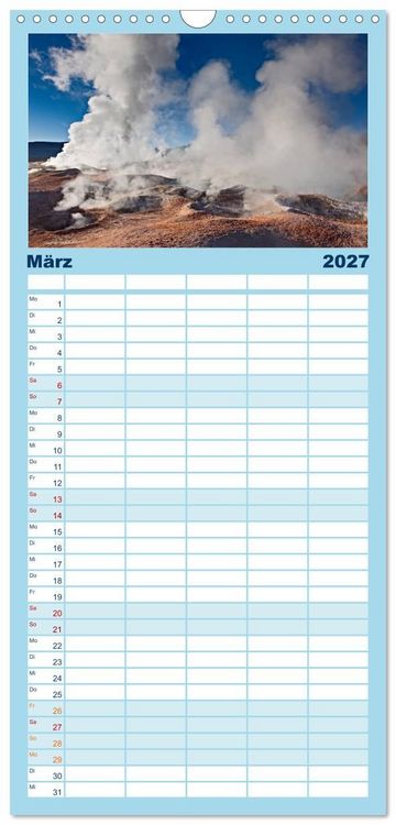Produktbild: Familienplaner 2027 - Bolivien Andenlandschaften mit 5 Spalten (Wandkalender, 21 x 45 cm) CALVENDO