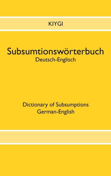 Produktbild: Subsumtionsw&ouml;rterbuch Deutsch-Englisch