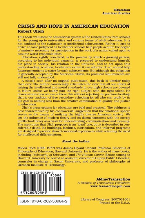 Produktbild: Crisis and Hope in American Education