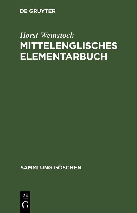 Produktbild: Mittelenglisches Elementarbuch