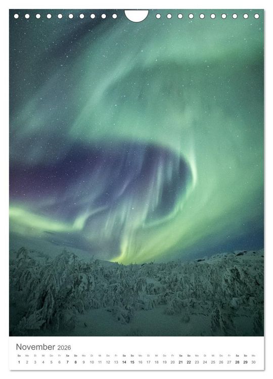 Produktbild: Nordlichter &ndash; Farbenspiel der Nacht (Wandkalender 2026 DIN A4 hoch), CALVENDO Monatskalender