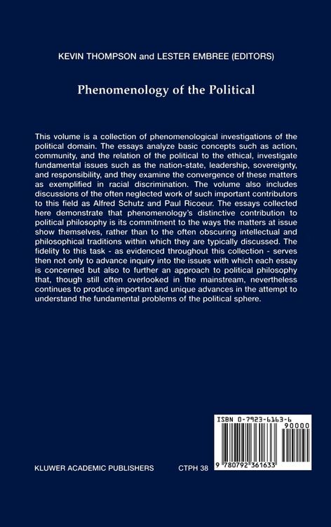 Produktbild: Phenomenology of the Political