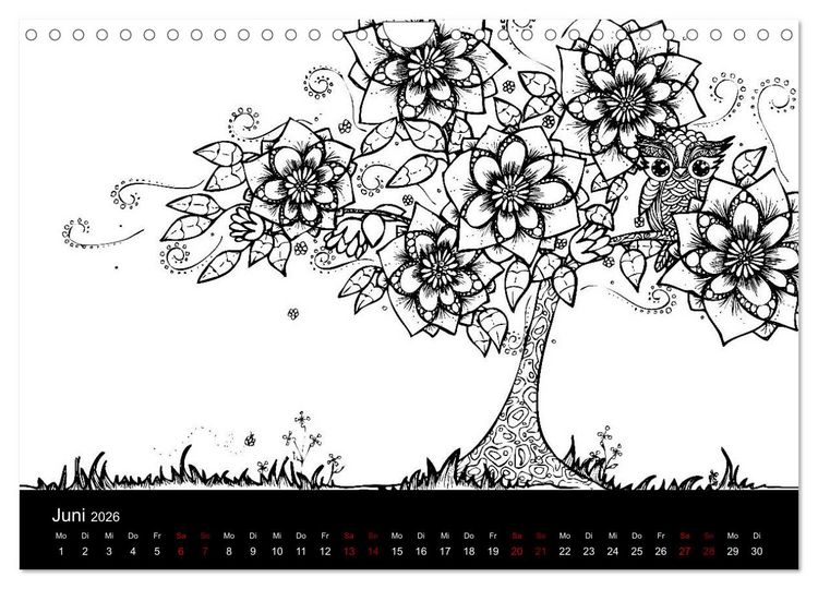 Produktbild: Bezaubernde Mini-Monster - Ein Ausmal-Kalender (Wandkalender 2026 DIN A4 quer), CALVENDO Monatskalender