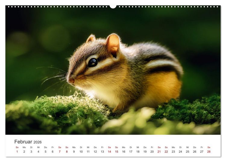 Produktbild: Backen voll - Ein Jahr mit Streifenh&ouml;rnchen (hochwertiger Premium Wandkalender 2026 DIN A2 quer), Kunstdruck in Hochglanz